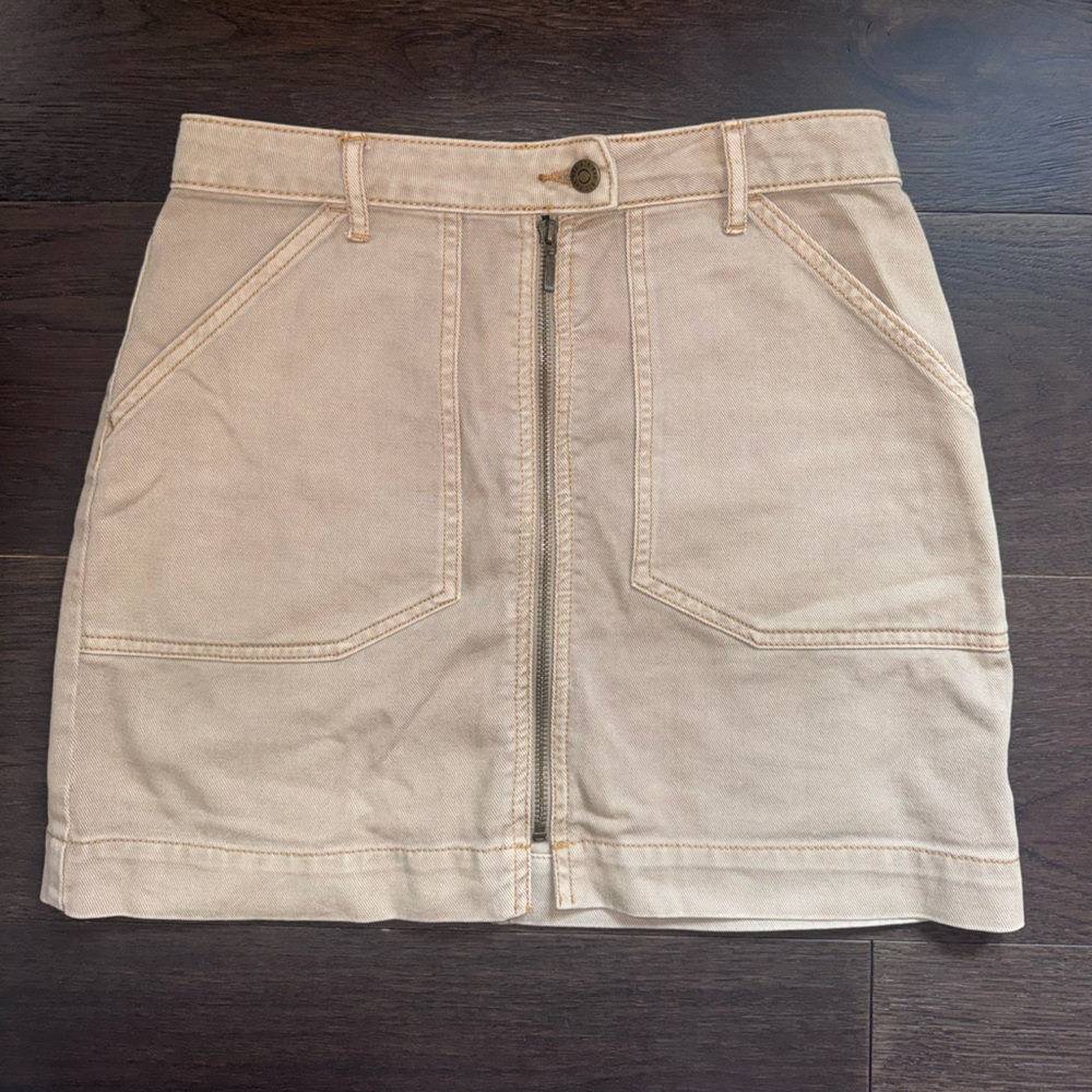 BDG Urban Outfitters Tan Zip-Front Denim Mini Skirt - Never Worn!